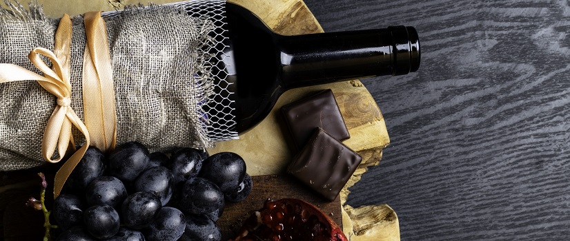 Foods containing iron and resveratrol, Healthy eating concept
